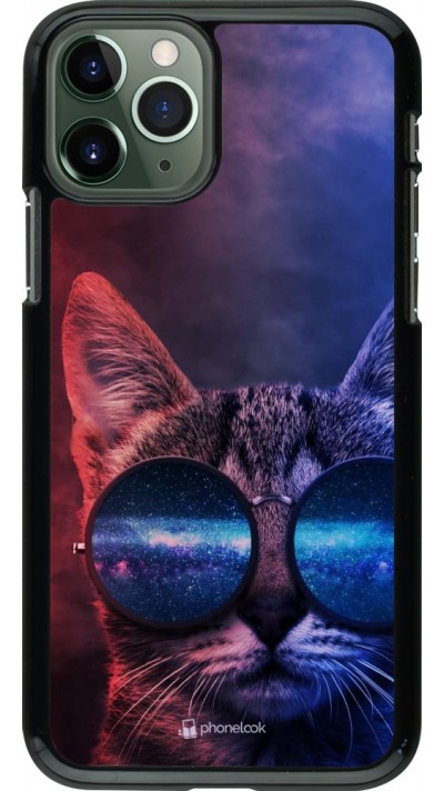 Coque iPhone 11 Pro - Red Blue Cat Glasses