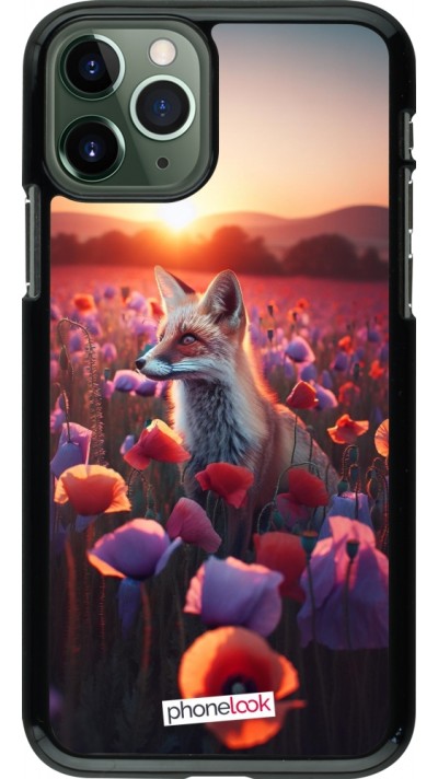 iPhone 11 Pro Case Hülle - Purpurroter Fuchs bei Dammerung