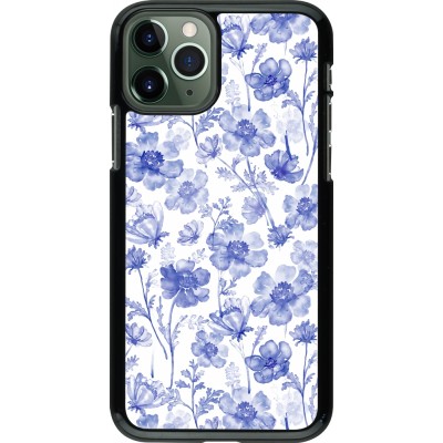 iPhone 11 Pro Case Hülle - Spring 23 watercolor blue flowers