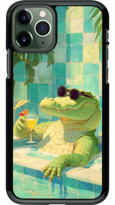 Coque iPhone 11 Pro - Crocodile in the swimming pool Summer 2026