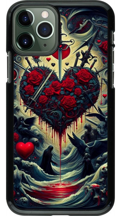 iPhone 11 Pro Case Hülle - Dunkle Liebe Herz Blut