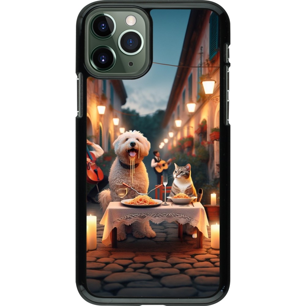 Coque iPhone 11 Pro - Valentine 2024 Dog & Cat Candlelight