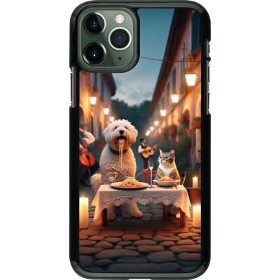 iPhone 11 Pro Case Hülle - Valentin 2024 Hund & Katze Kerzenlicht
