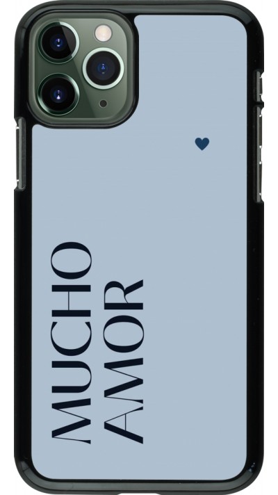 Coque iPhone 11 Pro - Valentine 2024 mucho amor azul