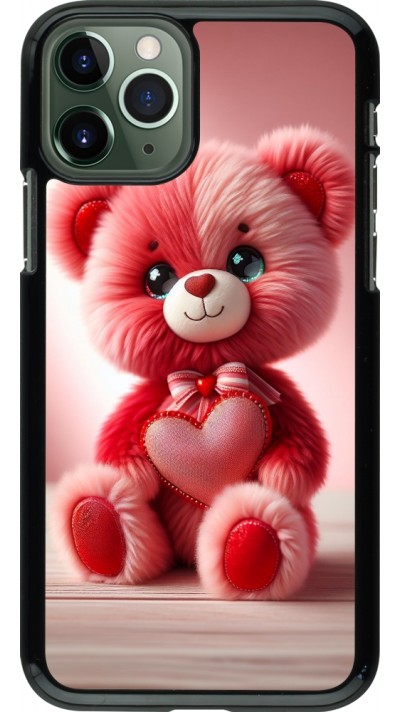 iPhone 11 Pro Case Hülle - Valentin 2024 Rosaroter Teddybär