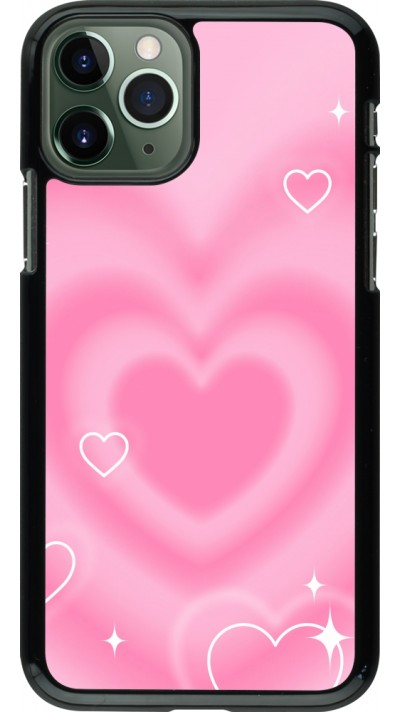 Coque iPhone 11 Pro - Valentine 2023 degraded pink hearts