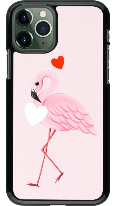 Coque iPhone 11 Pro - Valentine 2023 flamingo hearts
