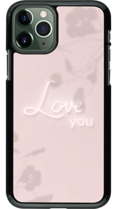 Coque iPhone 11 Pro - Valentine 2023 love you neon flowers shadows