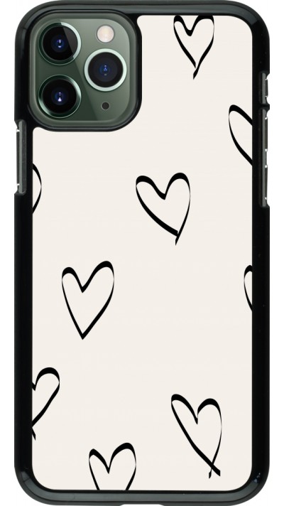 Coque iPhone 11 Pro - Valentine 2023 minimalist hearts