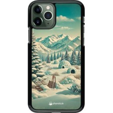 iPhone 11 Pro Case Hülle - Vintage Schneebedeckter Berg Iglu