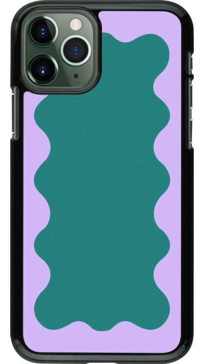 Coque iPhone 11 Pro - Wavy Rectangle Green Purple