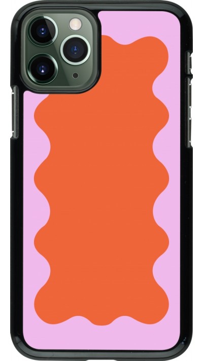 Coque iPhone 11 Pro - Wavy Rectangle Orange Pink