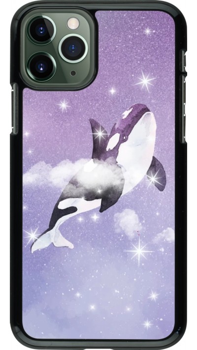 Coque iPhone 11 Pro - Whale in sparking stars