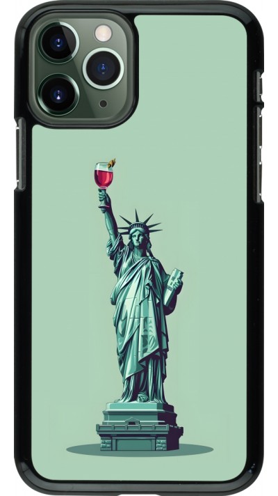 iPhone 11 Pro Case Hülle - Freiheitsstatue mit einem Glas Wein