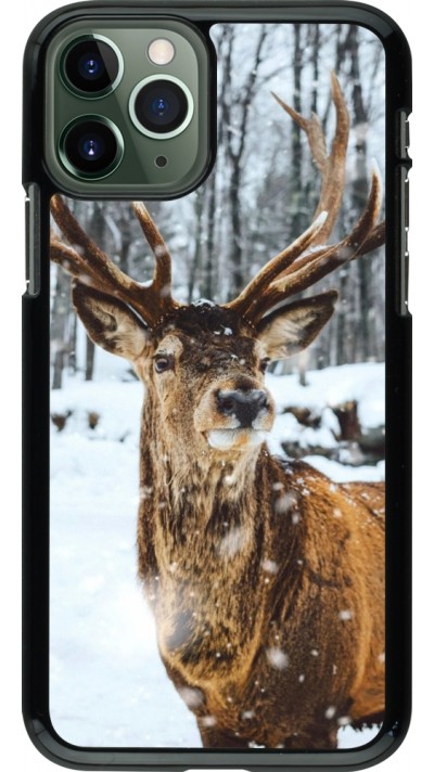 Coque iPhone 11 Pro - Winter 22 Cerf sous la neige