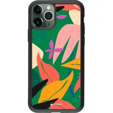 Coque iPhone 11 Pro - Silicone rigide noir Abstract Jungle