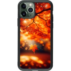 iPhone 11 Pro Case Hülle - Silikon schwarz Herbst Magisch Orange