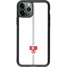 Coque iPhone 11 Pro - Silicone rigide noir Canton OW blanc