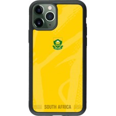Coque iPhone 11 Pro - Silicone rigide noir Maillot de football Afrique du Sud 2026 personnalisable