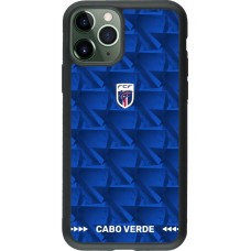 Coque iPhone 11 Pro - Silicone rigide noir Maillot de football Cap-Vert 2026 personnalisable
