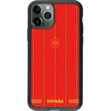 Coque iPhone 11 Pro - Silicone rigide noir Maillot de football Espagne 2026 personnalisable