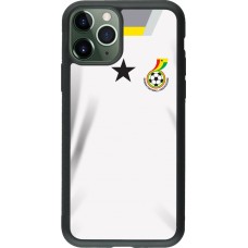 Coque iPhone 11 Pro - Silicone rigide noir Maillot de football Ghana 2022 personnalisable