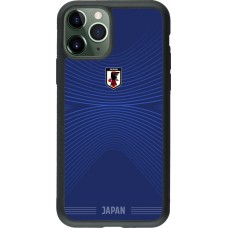 Coque iPhone 11 Pro - Silicone rigide noir Maillot de football Japon 2026 personnalisable
