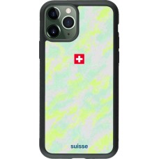 Coque iPhone 11 Pro - Silicone rigide noir Maillot de football Suisse Away 2026 personnalisable