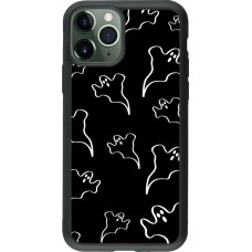 iPhone 11 Pro Case Hülle - Silikon schwarz Halloween 2024 black and white ghosts