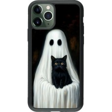 iPhone 11 Pro Case Hülle - Silikon schwarz Halloween 2025 Ghost with black cat