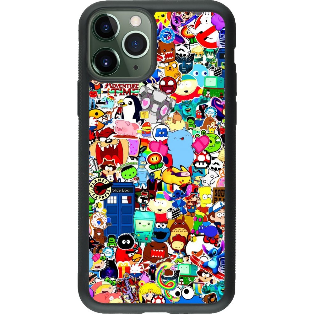 Hülle iPhone 11 Pro - Silikon schwarz Mixed cartoons