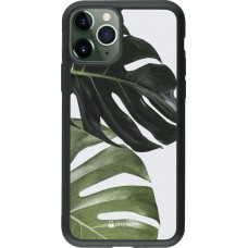 Coque iPhone 11 Pro - Silicone rigide noir Monstera Plant