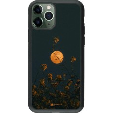 Coque iPhone 11 Pro - Silicone rigide noir Moon Flowers