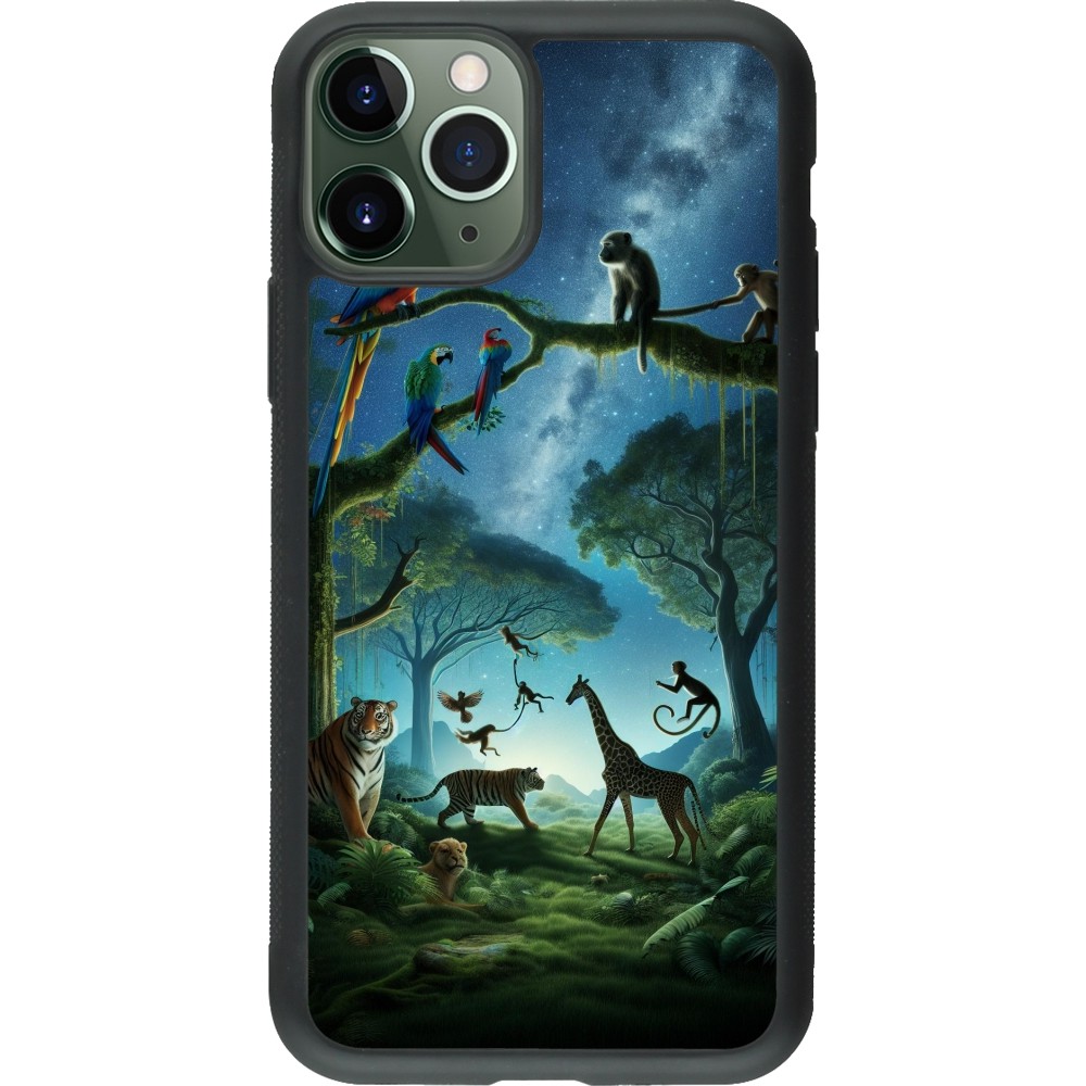 iPhone 11 Pro Case Hülle - Silikon schwarz Paradies der exotischen Tiere