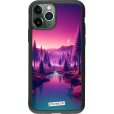 iPhone 11 Pro Case Hülle - Silikon schwarz Lila-rosa Landschaft