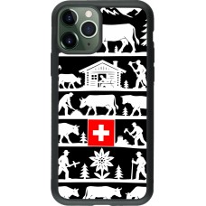 Coque iPhone 11 Pro - Silicone rigide noir Poya Suisse 1 noir