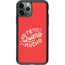 Coque iPhone 11 Pro - Silicone rigide noir Saint Valentines Day 26 Te quiero mucho
