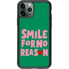 Coque iPhone 11 Pro - Silicone rigide noir Smile for no reason 2026