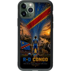 Coque iPhone 11 Pro - Silicone rigide noir Football République démocratique du Congo splash 2026