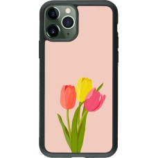 iPhone 11 Pro Case Hülle - Silikon schwarz Spring 23 tulip trio