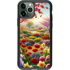 Coque iPhone 11 Pro - Silicone rigide noir Spring 25 Bouquet printemps