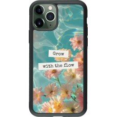 Coque iPhone 11 Pro - Silicone rigide noir Summer 2025 Grow with the flow