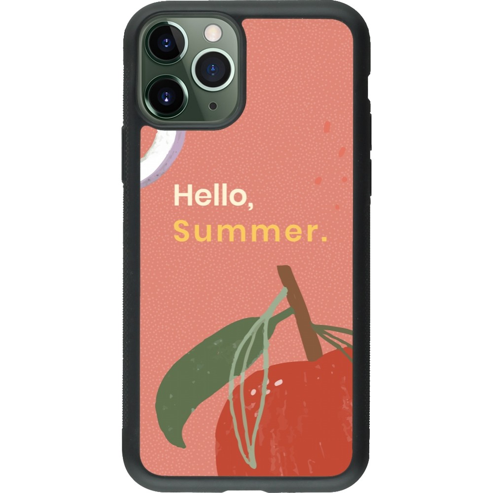 Coque iPhone 11 Pro - Silicone rigide noir Summer 2025 Hello summer