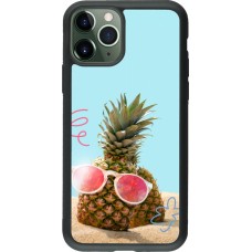 iPhone 11 Pro Case Hülle - Silikon schwarz Pineapple with glasses Summer 2026