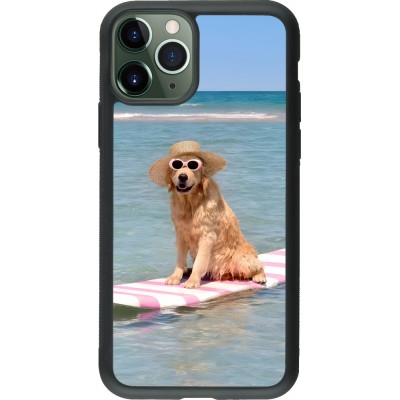iPhone 11 Pro Case Hülle - Silikon schwarz Summer Dog on Paddle