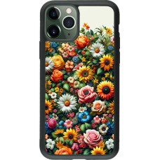Coque iPhone 11 Pro - Silicone rigide noir Summer Floral Pattern