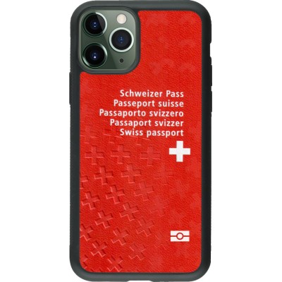 Hülle iPhone 11 Pro - Silikon schwarz Swiss Passport