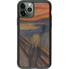 Coque iPhone 11 Pro - Silicone rigide noir Tableau art - Le Cri - Edvard Munch