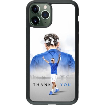 Coque iPhone 11 Pro - Silicone rigide noir Thank you Roger