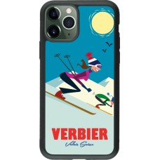 iPhone 11 Pro Case Hülle - Silikon schwarz Verbier Ski Downhill